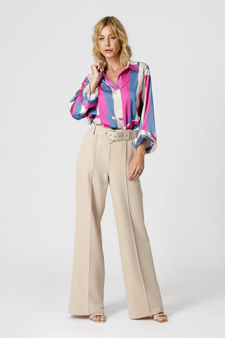 Camisa de satén estampada - ROSA 7179