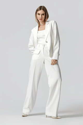 Pantalones con bolsillos de solapa - BLANCO ROJO