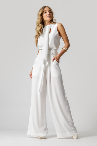Calça Com Bolso E Faixa - OFF WHITE