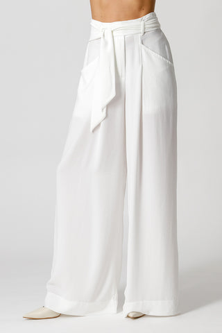 Calça Com Bolso E Faixa - OFF WHITE