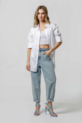 Cropped Lastex Com Alça Estampado - MARINHO 90130