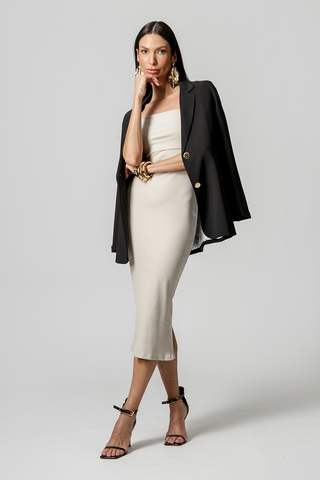 Vestido Tubinho Sem Alça - GELO ESC
