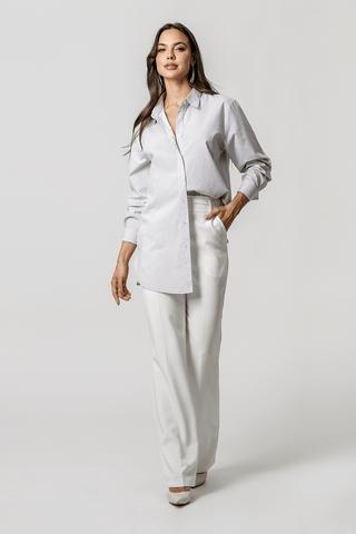 Camisa holgada de rayas - GRIS 90149