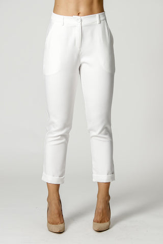 Pantalón Slim con Bajo Italiano - BLANCO ROJO