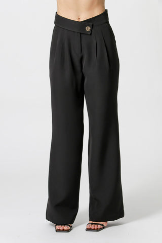 Calça Pantalona Cós Transpassado - PRETO 1