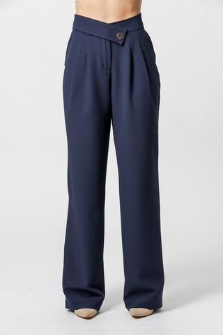 Calça Pantalona Cós Transpassado - MARINHO 1