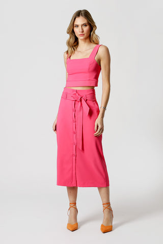 Blusa Cropped Detalhe Pesponto - PINK