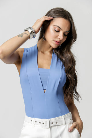 Body con escote profundo - AZUL 1