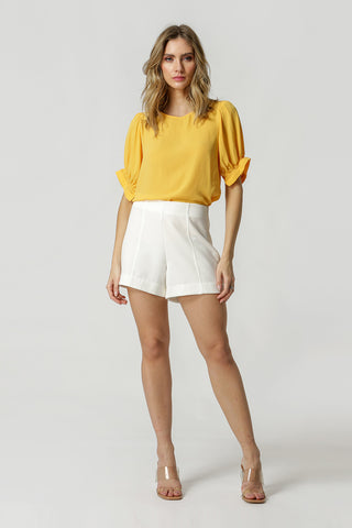 Blusa Manga Bufante Com Lastex - SOL