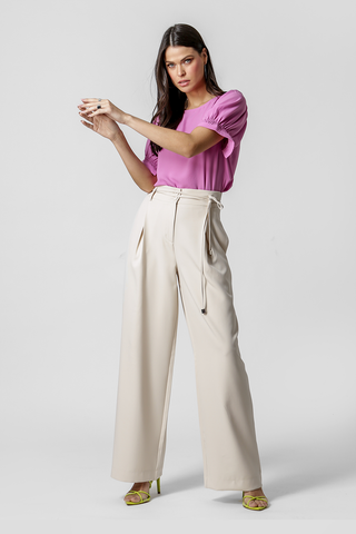 Blusa Manga Bufante Com Lastex - LILAS CLARO