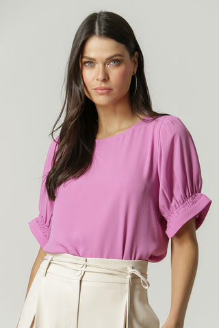 Blusa Manga Bufante Com Lastex - LILAS CLARO