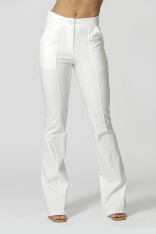 Pantalones acampanados con aberturas - OFF WHITE