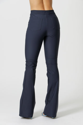 Pantalones acampanados con aberturas - AZUL MARINO