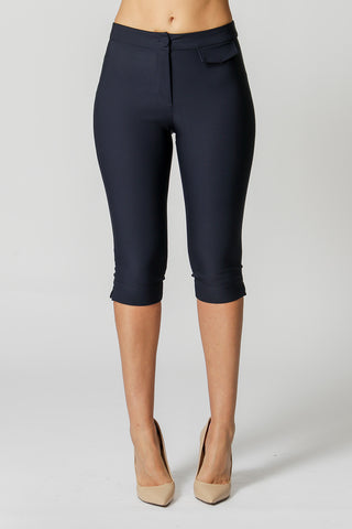 Pantalones Capri con Solapa - AZUL MARINO