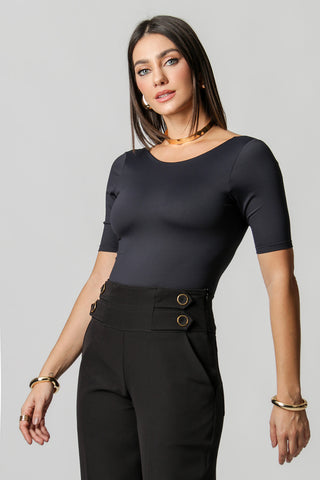 Body con escote en la espalda - NEGRO