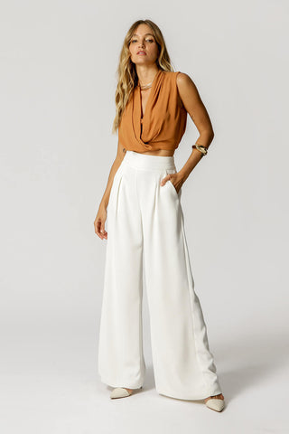 Blusa Cropped Transpassada - CARAMELO 1