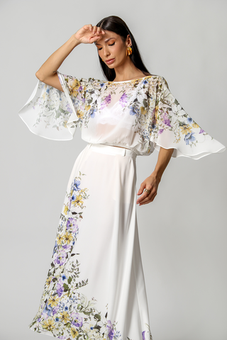 Saia Estampada Cós Com Passante - OFF WHITE 1218