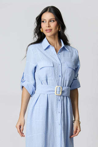 Chemise Com Bolsos Frontais - AZUL CLARO
