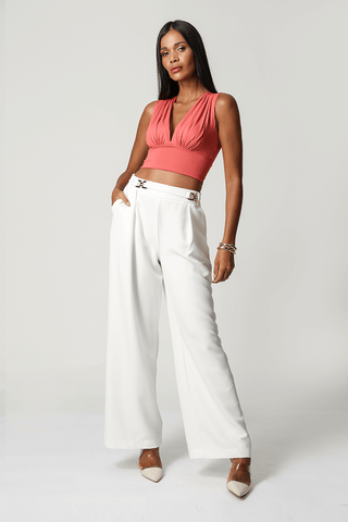 Blusa Cropped con Cuello en V - MELANCIA 1