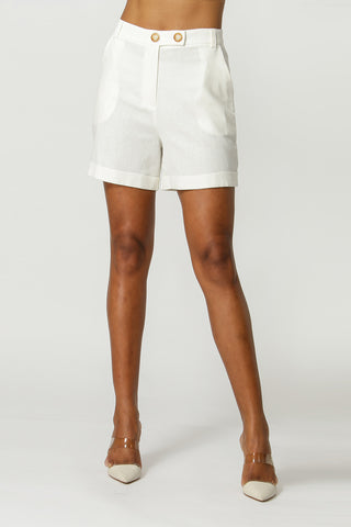 Bermudas con cinturilla cruzada - BLANCO ROJO