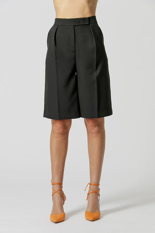 Bermudas plisadas - NEGRO
