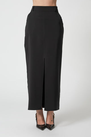 Falda midi con abertura delantera - NEGRO 1