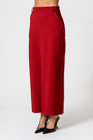 Falda midi con abertura delantera - WINE ESC