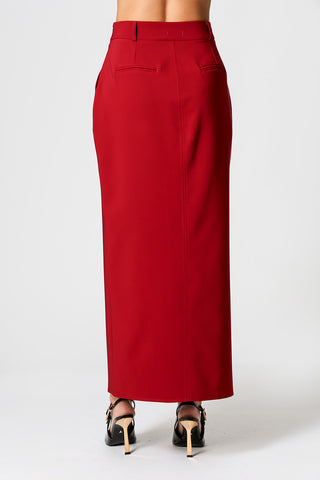Falda midi con abertura delantera - WINE ESC