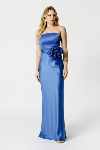 Vestido largo de satén - ROYAL