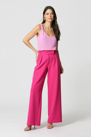 Blusa con volantes y tirantes - MORADO CLARO