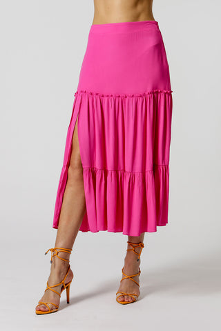 Falda midi con abertura - ROSA 1