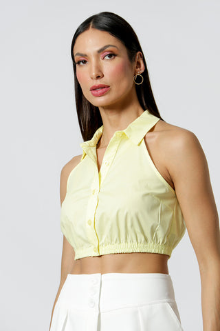 Camisa Regata Cropped - AMARELO