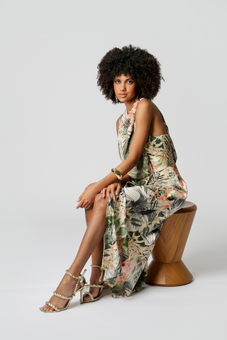 Vestido Transpassado E Decote Degagê - VERDE 4091
