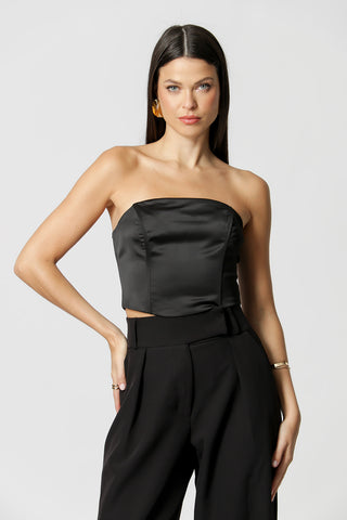 Blusa Sem Mangas Com Acessório Plissado - PRETO