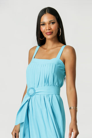 Vestido Longo Alça - ANIL