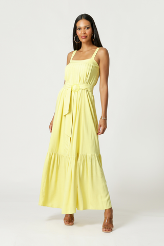 Vestido de tirantes largos - PISTACHO