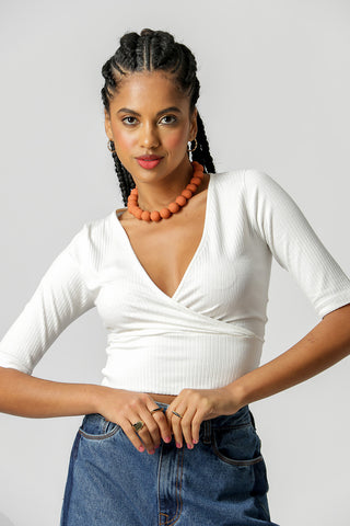Blusa Frente Transpassado - OFF WHITE