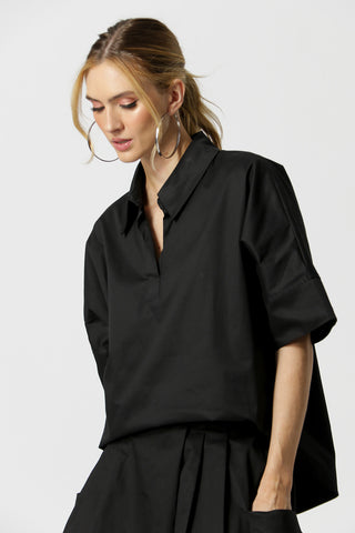 Camisa de manga 3/4 con puños anchos - NEGRA