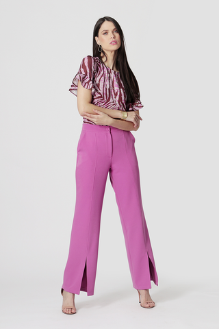 Blusa estampada con mangas con volantes - LILAS 6048