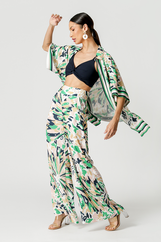 Calça Com Elástico No Cós - VERDE 2080