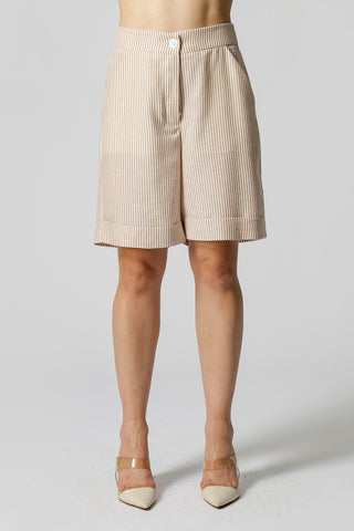 Bermudas de lino a rayas - CASTOR 90152