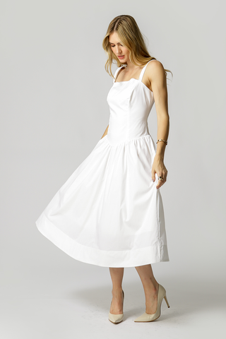 Vestido Corset Com Saia Franzida - OFF WHITE
