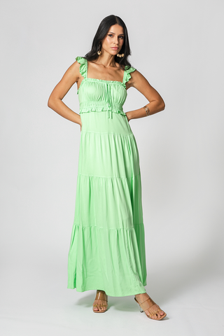 Vestido Com Babados Na Alça - LIMAO