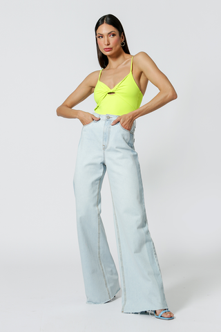 Body con tirantes torcidos - AMARILLO NEÓN