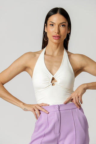 Top Frente Única Com Aviamento - OFF WHITE