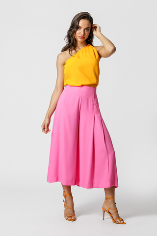 Pantalón con detalle plisado - ROSA CLARO