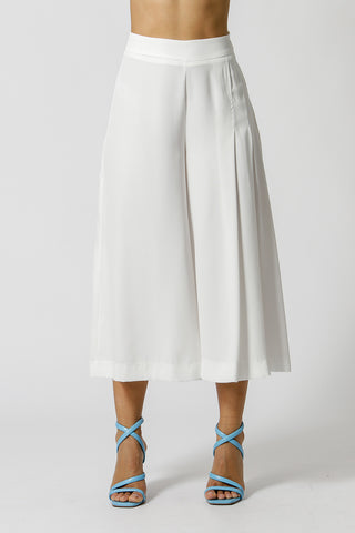Pantalones con detalle plisado - BLANCO ROJO