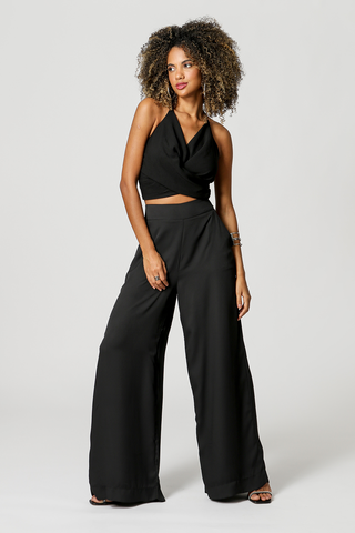 Blusa Com Decote Transpassado - PRETO
