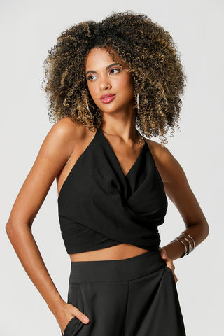 Blusa Com Decote Transpassado - PRETO