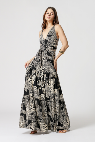 Vestido estampado - NEGRO 84836